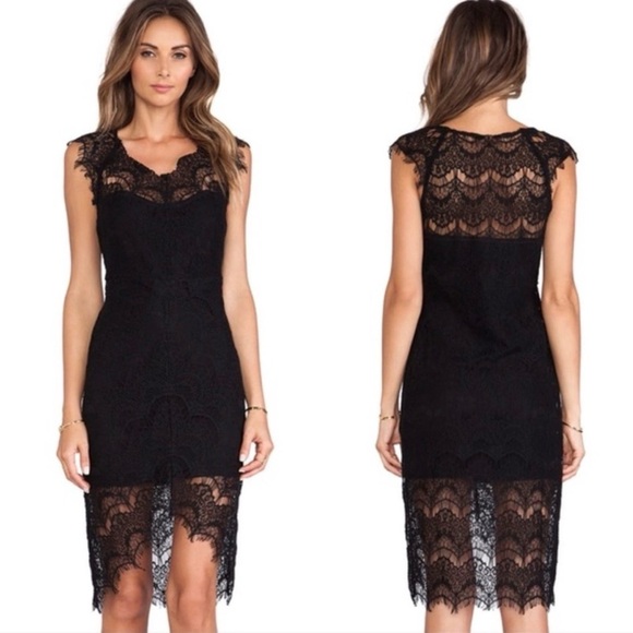 Free People Dresses & Skirts - Intimately Free People Peekaboo Lace Hi-Low Dress | Black | S